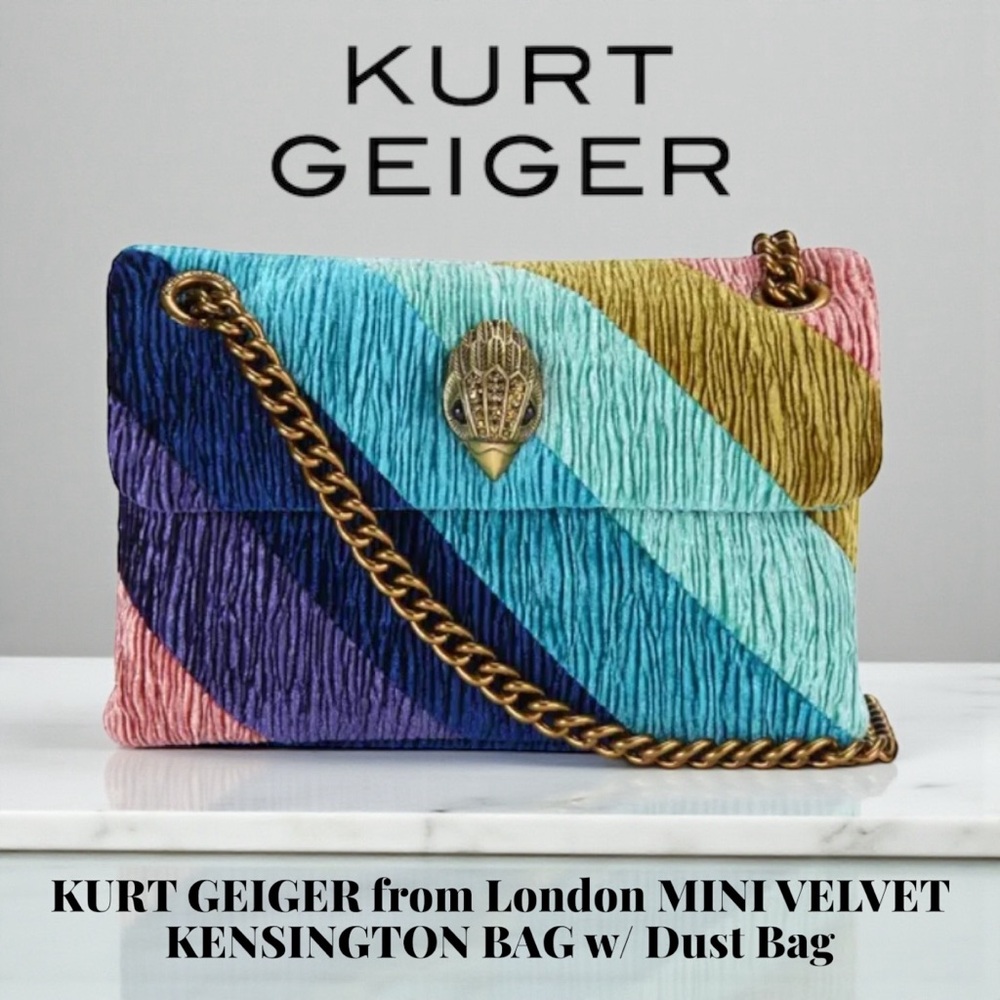 KURT GEIGER London MINI VELVET KENSINGTON BAG w/ Dust Bag (Sold OUT in stores)